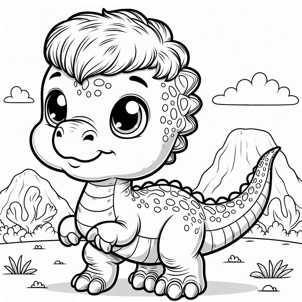 dibujo de dinosaurio para pintar