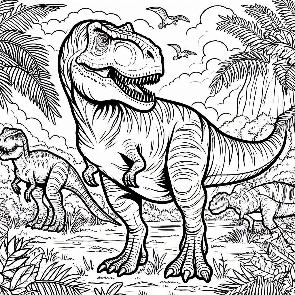 tiranosaurio rex dinosaurios para colorear